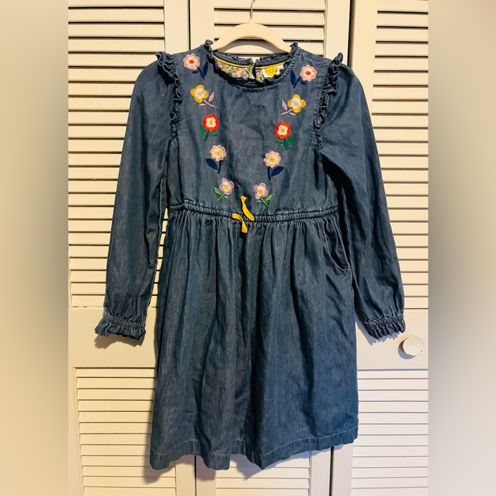 Boden Floral Tie Waist Dress - Picture 4 of 5